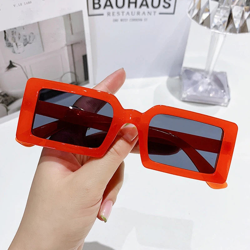 New Small Frame Rectangle Sunglasses Women's Fashion Jelly Color Sun Glasses Women Summer Travel Eyewear UV400 Oculos De Sol (Copy)