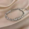 Greatera Light Luxury Twisted Steel Ball Gold Chain Bracelet Charm Two Tone Waterproof Unique Artistic Popular Men Women Bangle