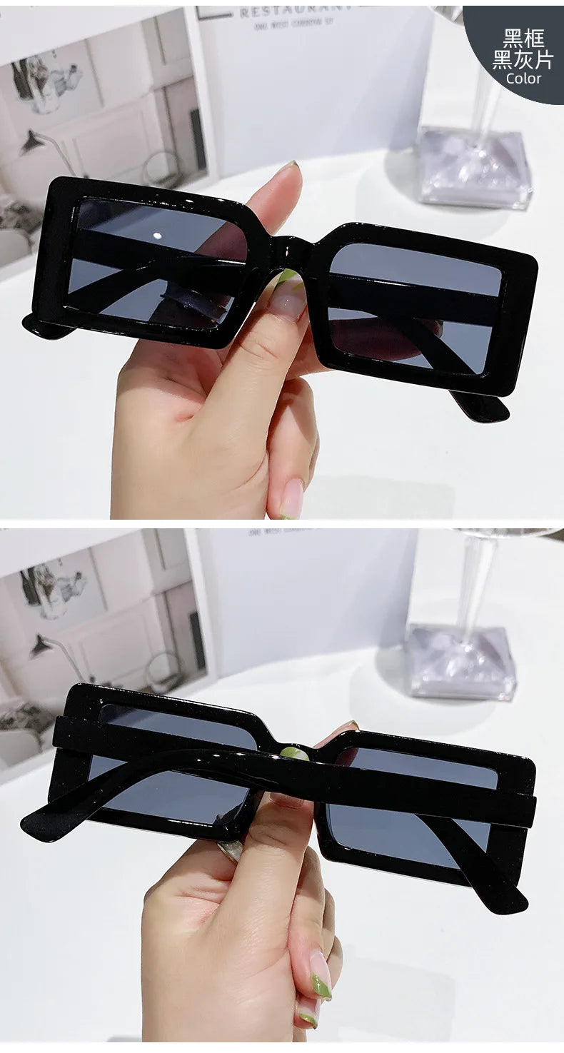 New Small Frame Rectangle Sunglasses Women's Fashion Jelly Color Sun Glasses Women Summer Travel Eyewear UV400 Oculos De Sol (Copy)