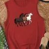 EQUESTRIAN with three horses Women's casual vest (Copy)