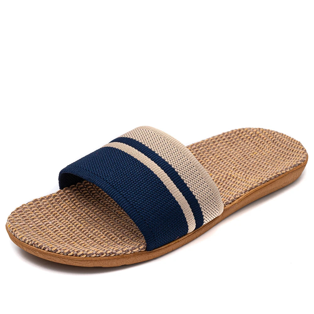 BAIRUILUN Summer Mens Slippers Shoes For Men EVA Flat Sandals Linen Lightweight Casual Slippers Women For Home Free Shipping