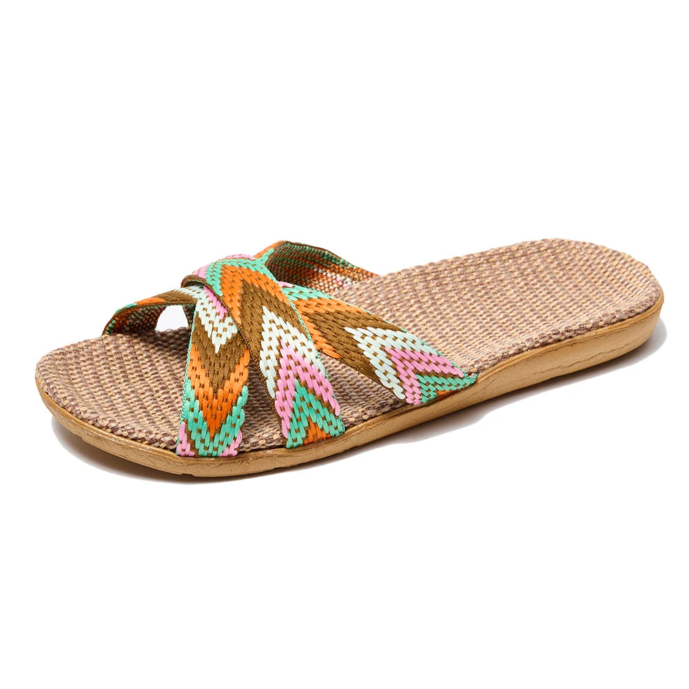 BAIRUILUN Summer Mens Slippers Shoes For Men EVA Flat Sandals Linen Lightweight Casual Slippers Women For Home Free Shipping