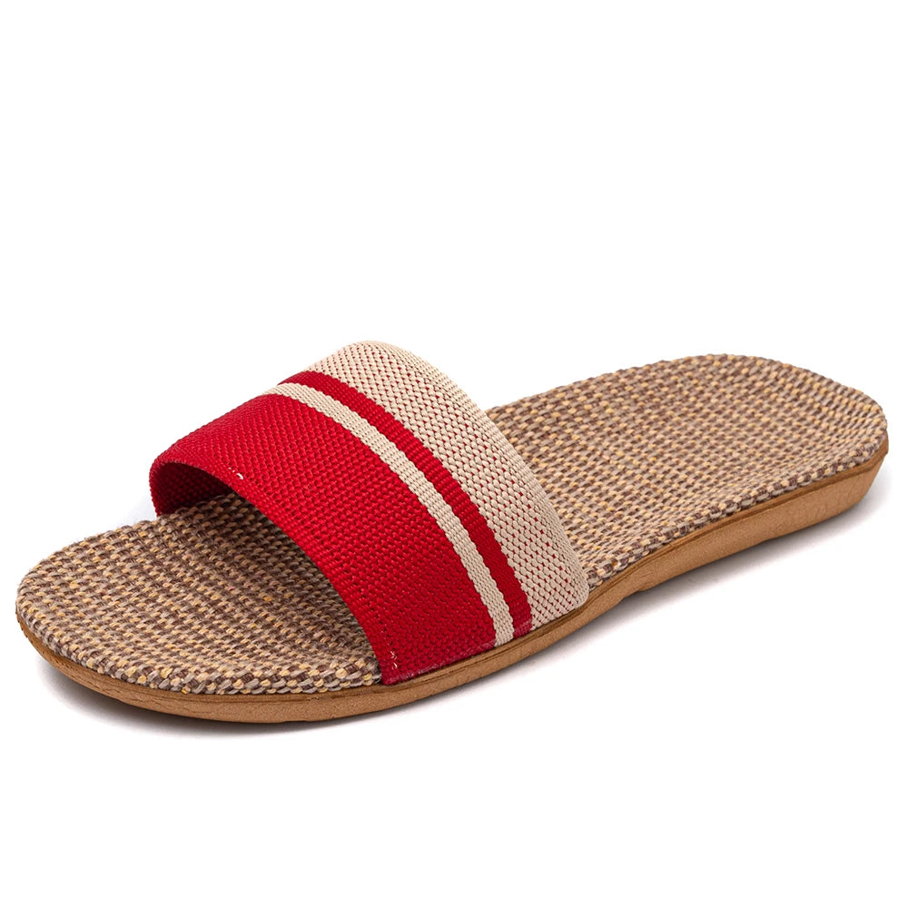 BAIRUILUN Summer Mens Slippers Shoes For Men EVA Flat Sandals Linen Lightweight Casual Slippers Women For Home Free Shipping
