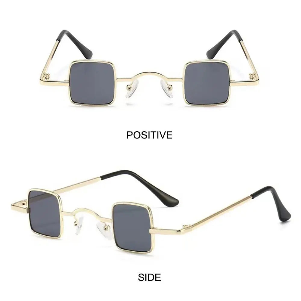 Fashion Small Square Sunglasses Ultra Light Metal Frame Hip Hop Punk Sun Glasses Candy Color Sunglasses Shades for Women Men