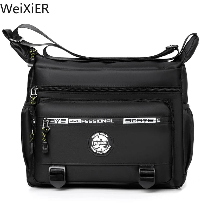 Multi-layer Pocket Design Oxford Shoulder Bag Large Capacity Men's Casual Fashion Single Shoulder Crossbody Luxury Messenger Bag