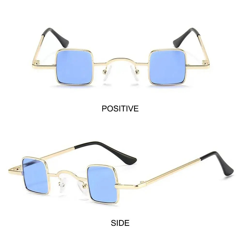 Fashion Small Square Sunglasses Ultra Light Metal Frame Hip Hop Punk Sun Glasses Candy Color Sunglasses Shades for Women Men