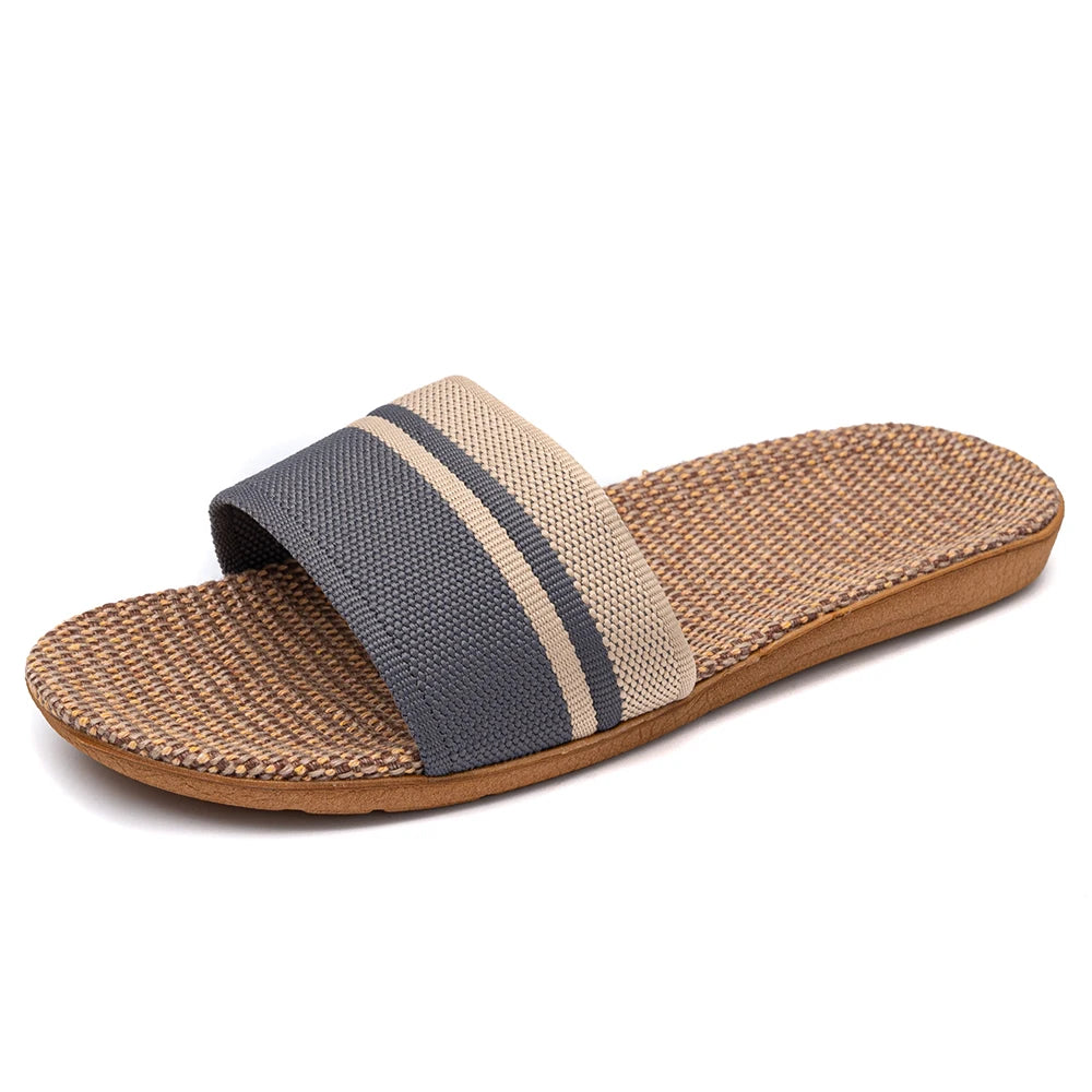 BAIRUILUN Summer Mens Slippers Shoes For Men EVA Flat Sandals Linen Lightweight Casual Slippers Women For Home Free Shipping