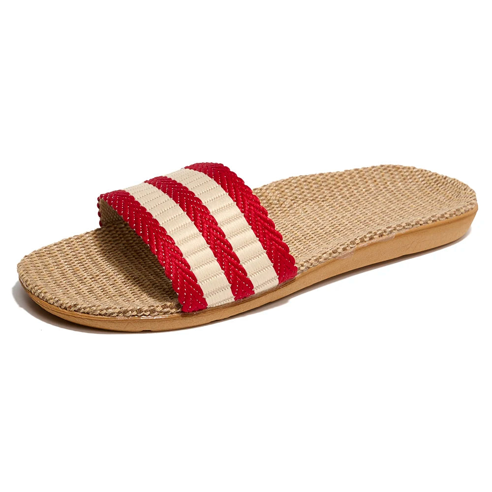 BAIRUILUN Summer Mens Slippers Shoes For Men EVA Flat Sandals Linen Lightweight Casual Slippers Women For Home Free Shipping