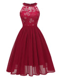 Sweet Lilac Lace Chiffon Pleated Dress Elegant High Waist Women Midi Dresses 2026 Summer Sleeveless Vintage Evening Party Dress
