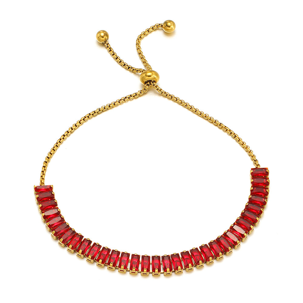 Single-sided Zircon-studded Chain Pearl Bracelet