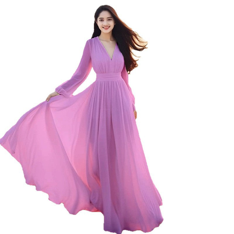 Beach Vacation Flowy Long Maxi Dress