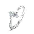 Sterling Silver Niche Design Diamond Cube Sugar Index Ring
