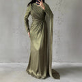 Elegant Asymmetrical Pleated Slim Dress