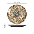 Creative Hand-Painted Ceramic Round Plate for Home Use