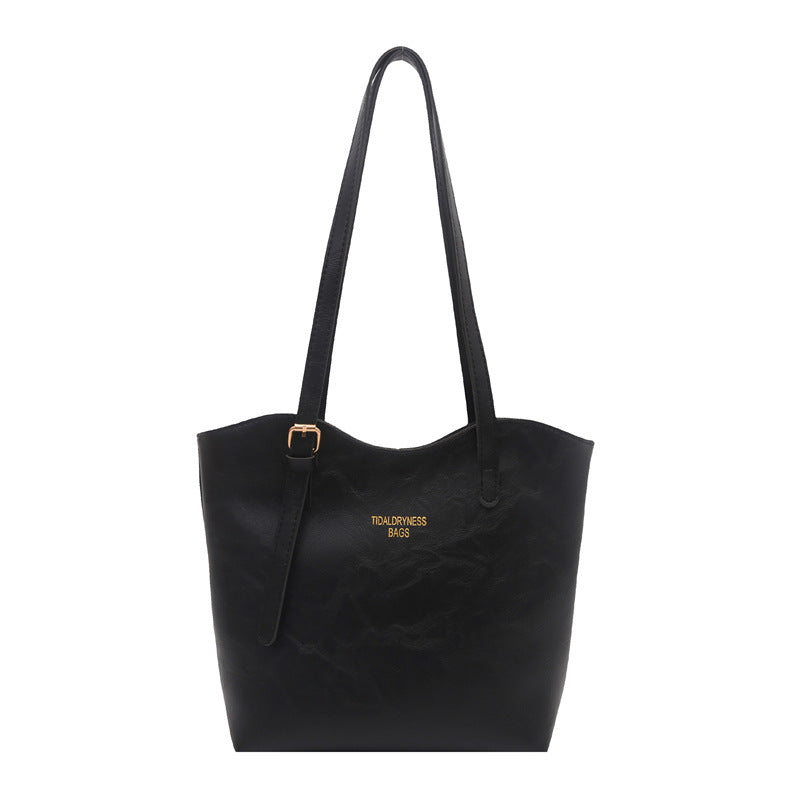 Retro Large Capacity PU Tote Bag for Women