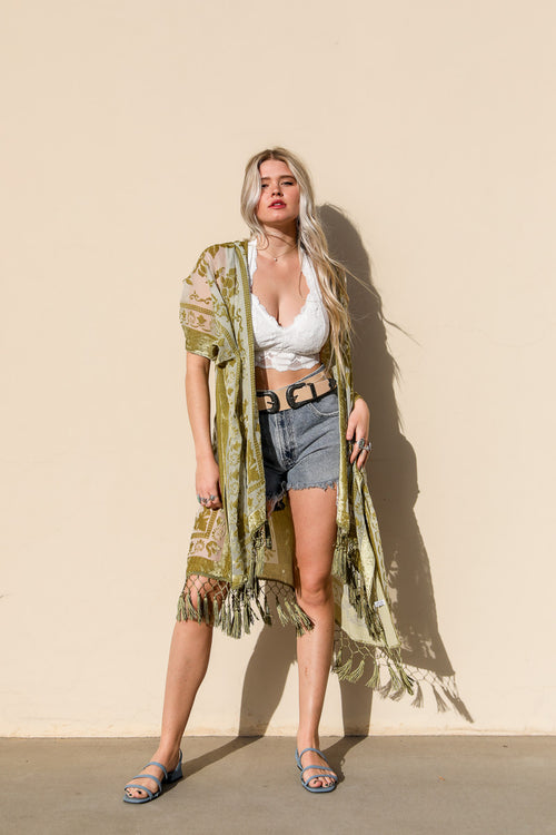Velvet Mesh Tapestry Kimono Rumanglobalcraft