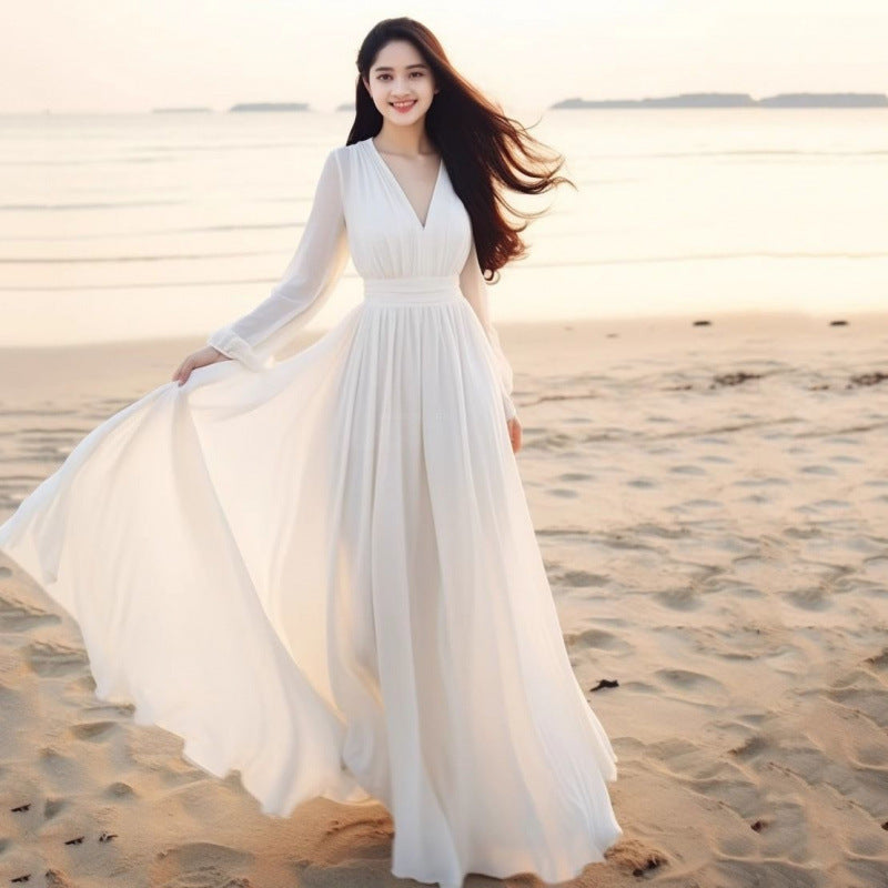 Beach Vacation Flowy Long Maxi Dress