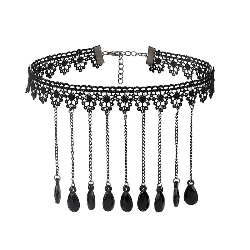 Cross-border Accessories Multi-layer Tassel Lace Collar Gothic Lolita Vintage Choker Necklace