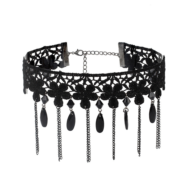 Cross-border Accessories Multi-layer Tassel Lace Collar Gothic Lolita Vintage Choker Necklace