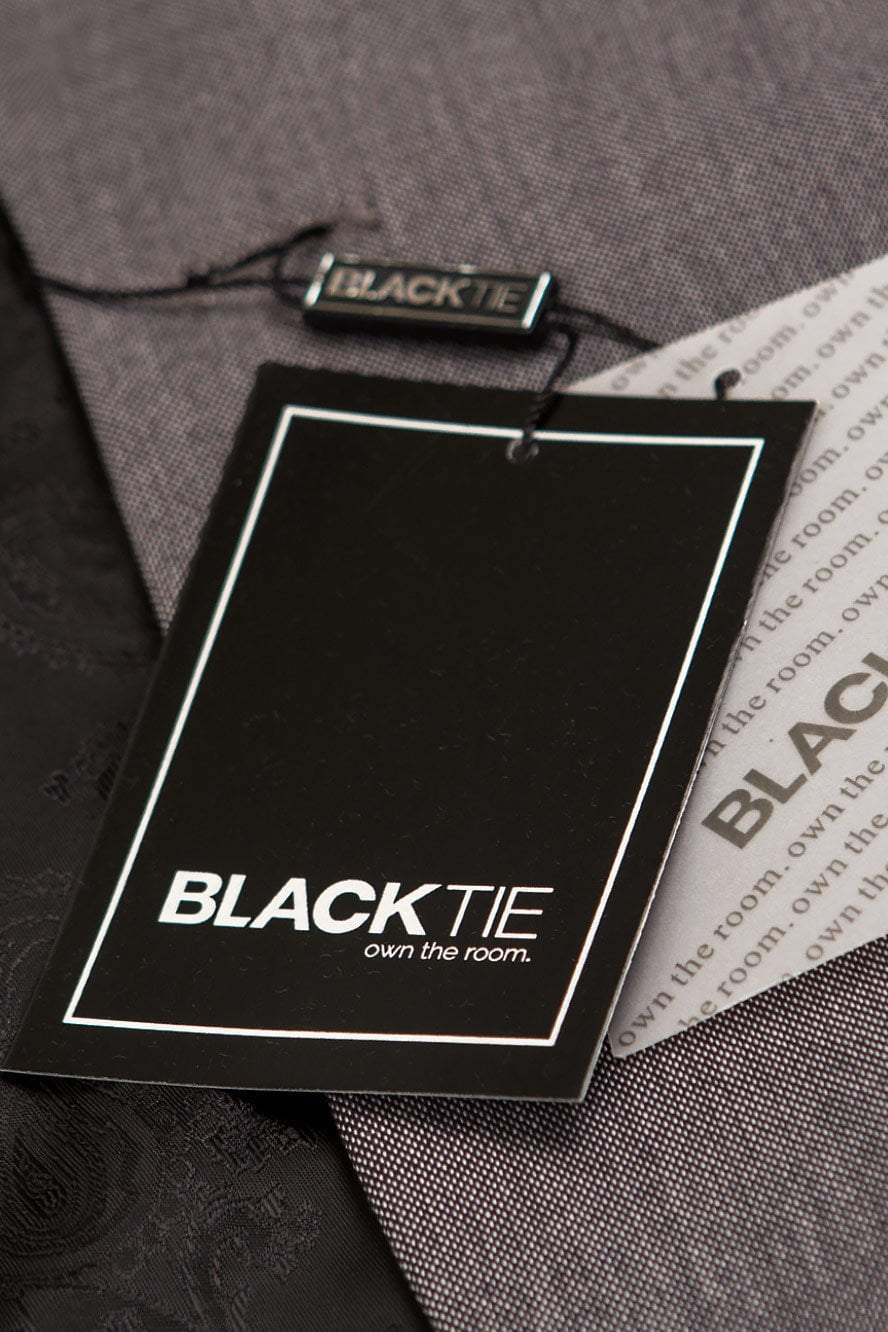 "Sebastian" Grey Pindot Tuxedo Jacket Shawl (Separates)-2